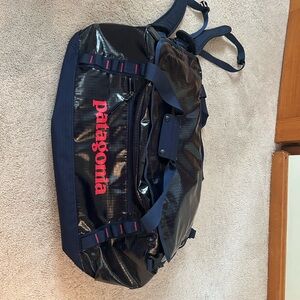 Patagonia Navy and Red Duffel Bag